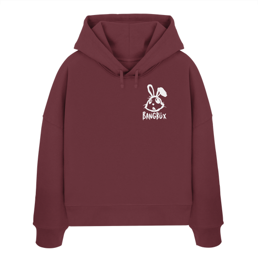 BANGBÜX Streetwear "bunny white" - Womens Organic Boxcut Hoodie by BANGBÜX