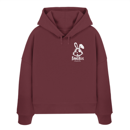 Womens Organic Boxcut Hoodie "bunny white" (print)