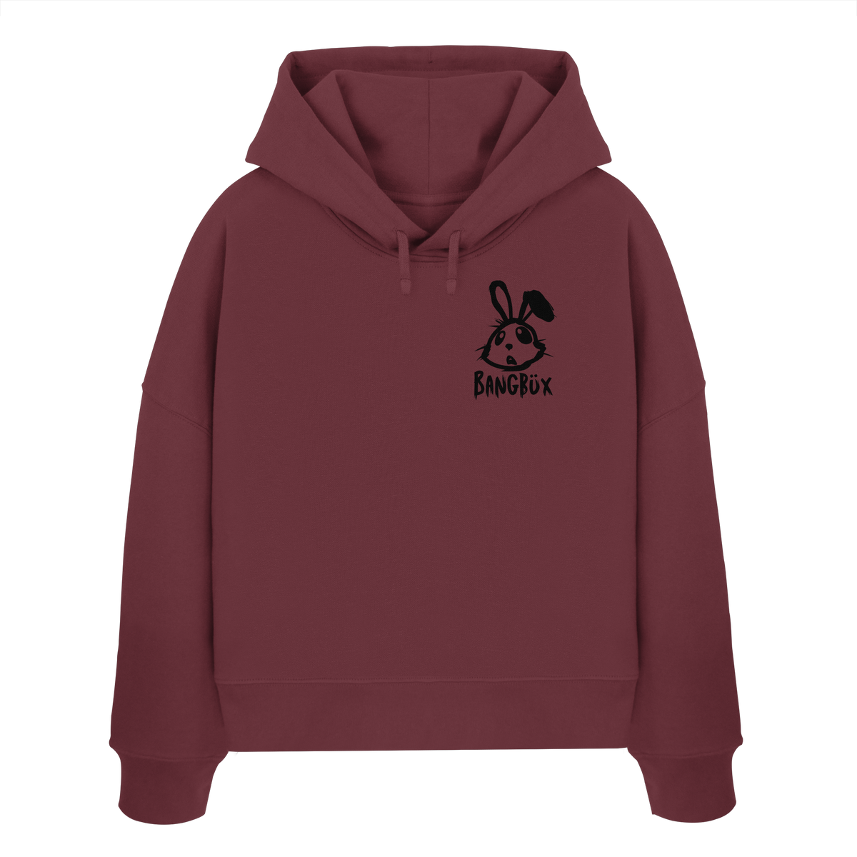 BANGBÜX Streetwear "bunny black" - Womens Organic Boxcut Hoodie by BANGBÜX
