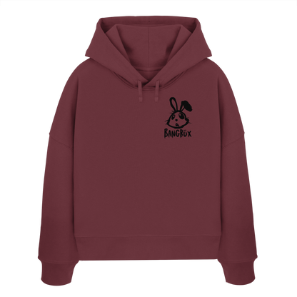 BANGBÜX Streetwear "bunny black" - Womens Organic Boxcut Hoodie by BANGBÜX