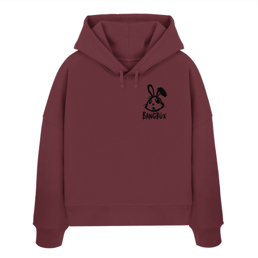 BANGBÜX Streetwear "bunny black" - Womens Organic Boxcut Hoodie by BANGBÜX