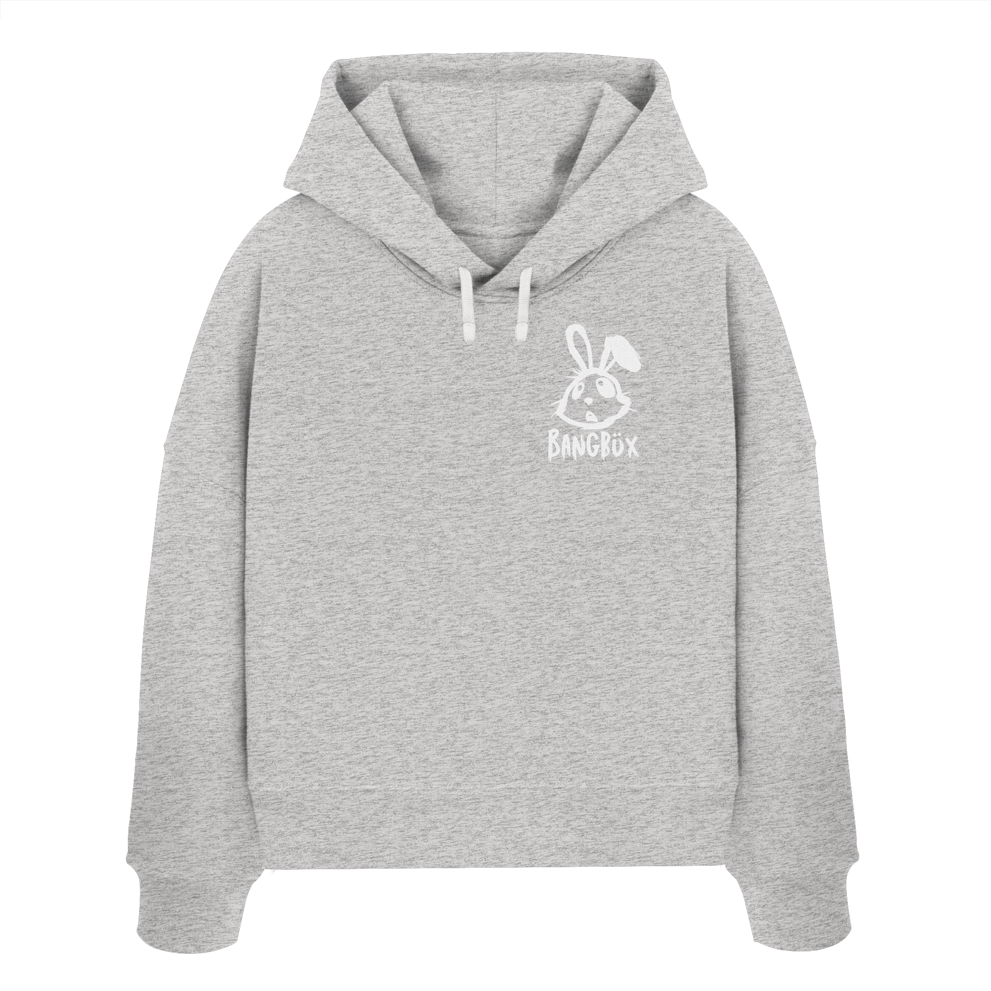 BANGBÜX Streetwear "bunny white" - Womens Organic Boxcut Hoodie by BANGBÜX