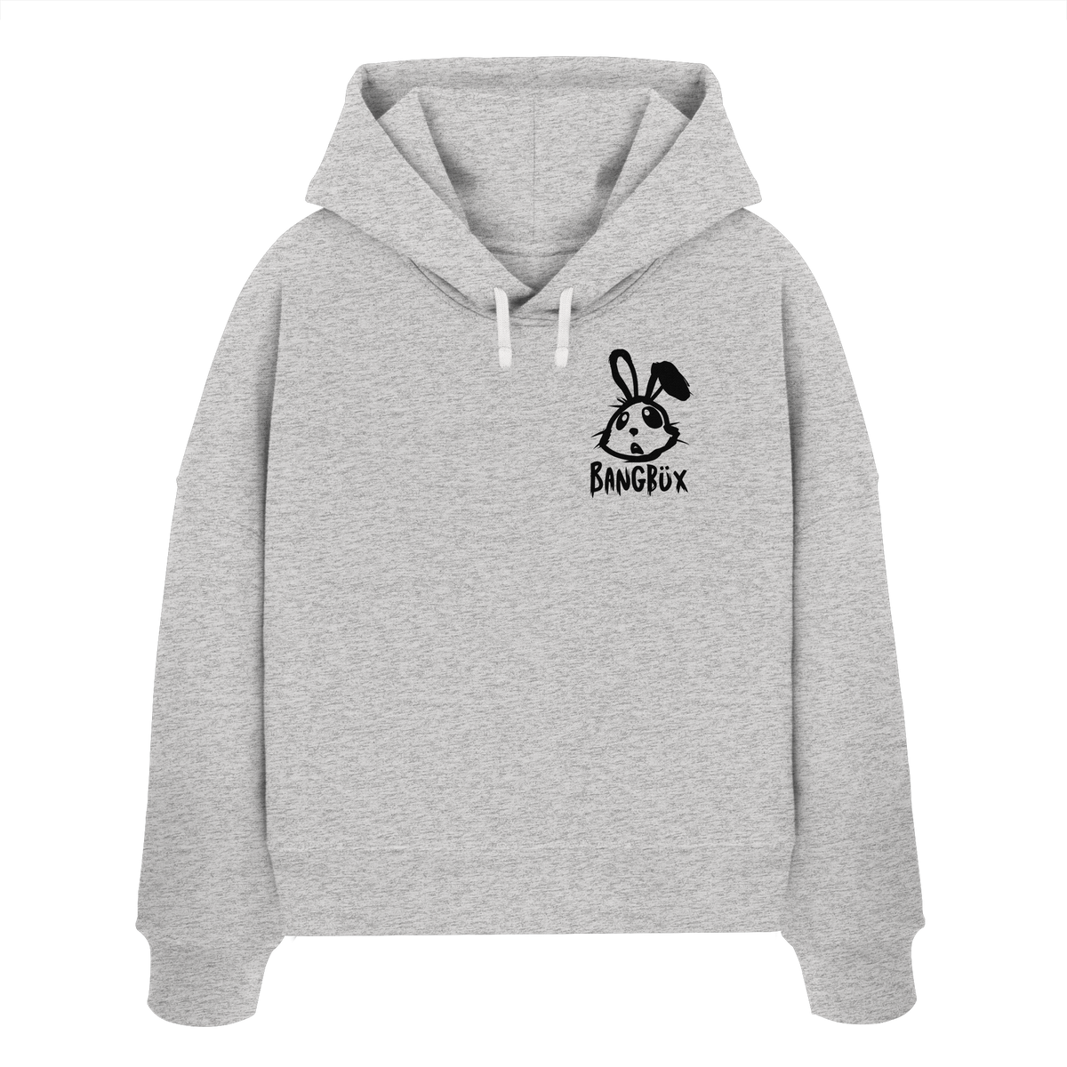BANGBÜX Streetwear "bunny black" - Womens Organic Boxcut Hoodie by BANGBÜX