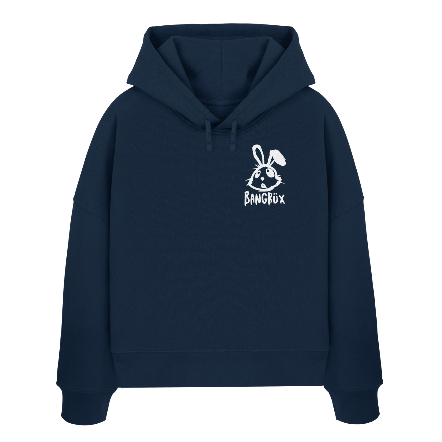 BANGBÜX Streetwear "bunny white" - Womens Organic Boxcut Hoodie by BANGBÜX