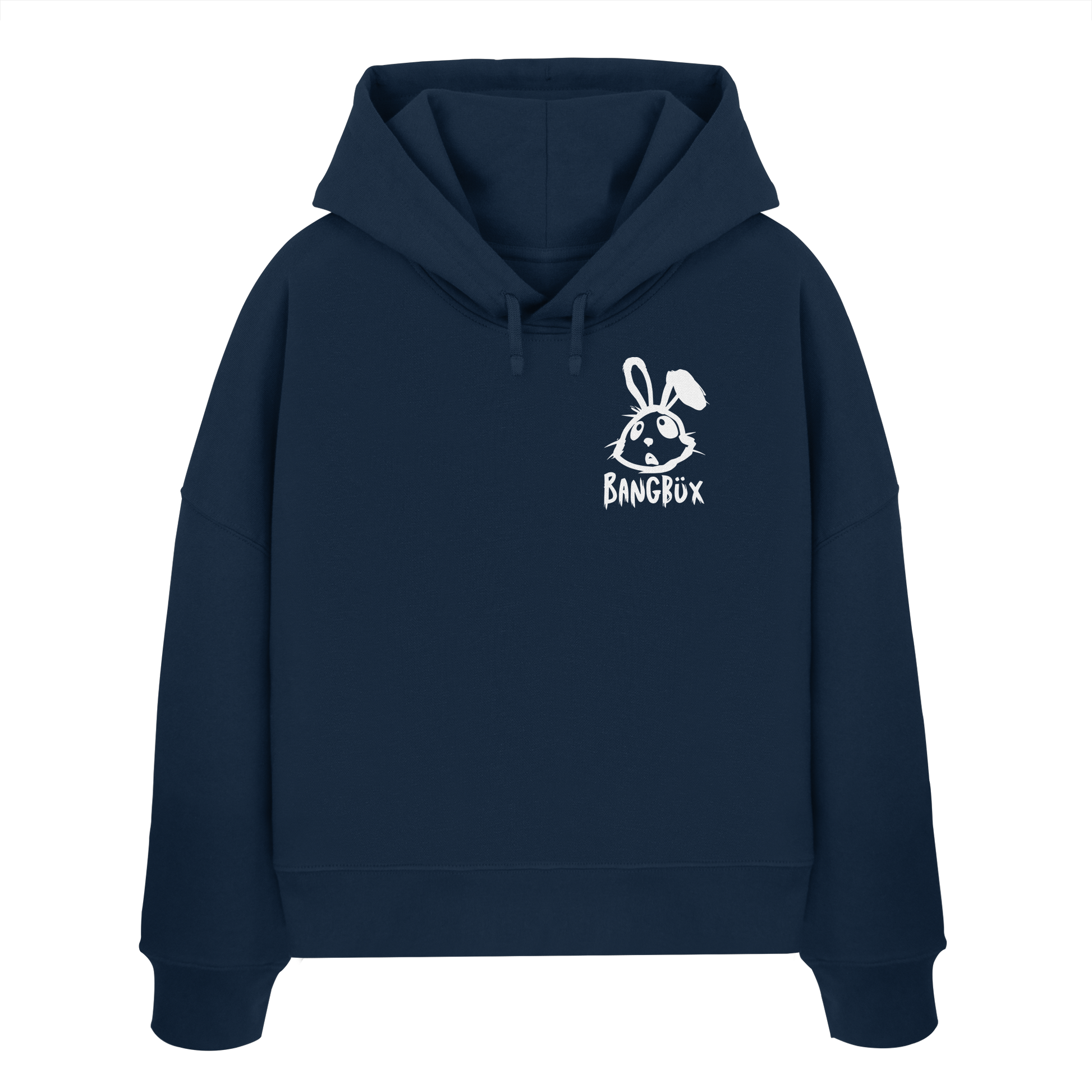 BANGBÜX Streetwear "bunny white" - Womens Organic Boxcut Hoodie by BANGBÜX