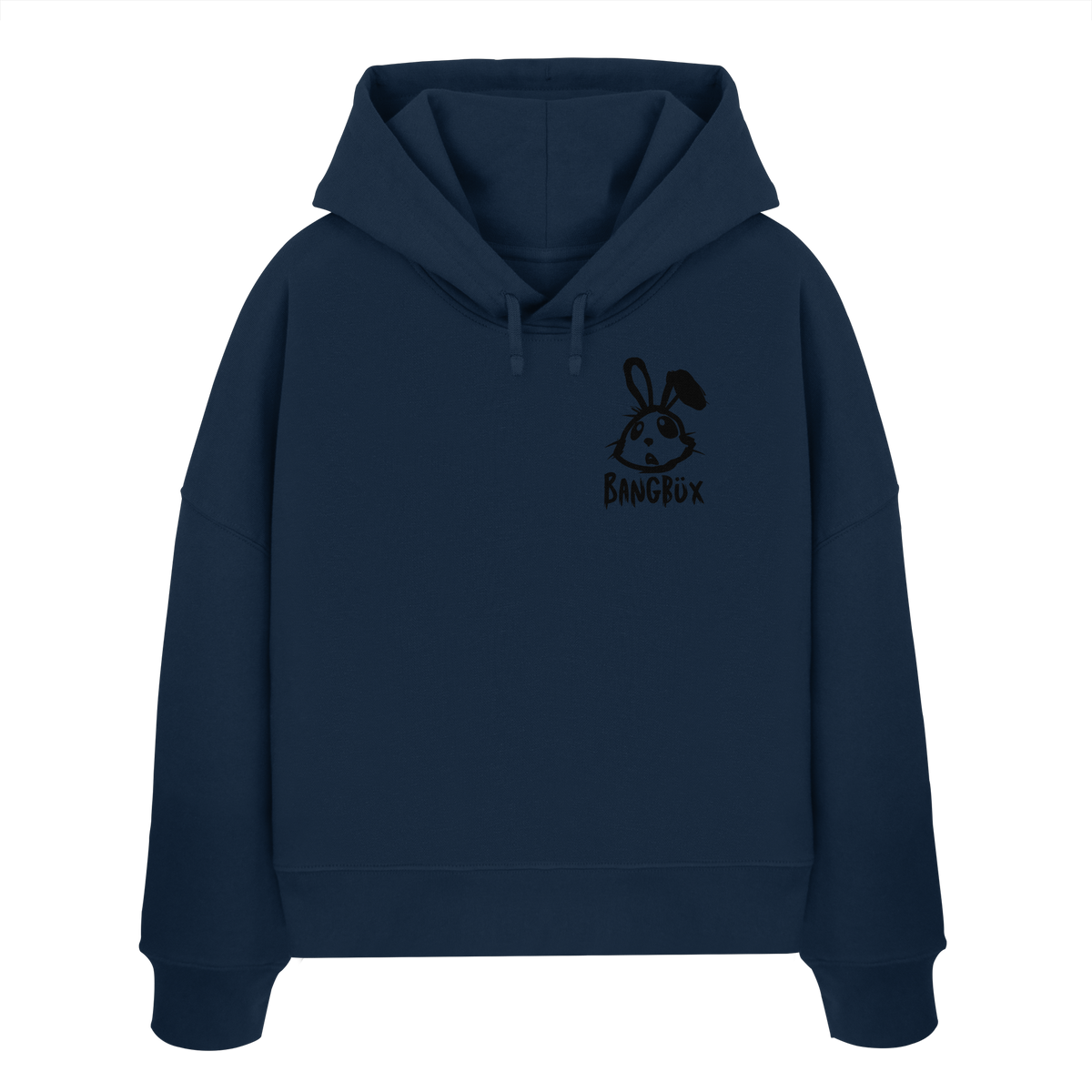 BANGBÜX Streetwear "bunny black" - Womens Organic Boxcut Hoodie by BANGBÜX