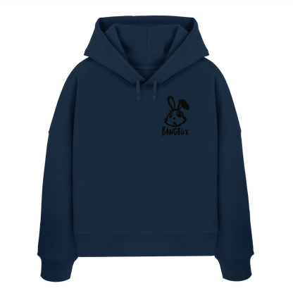 BANGBÜX Streetwear "bunny black" - Womens Organic Boxcut Hoodie by BANGBÜX