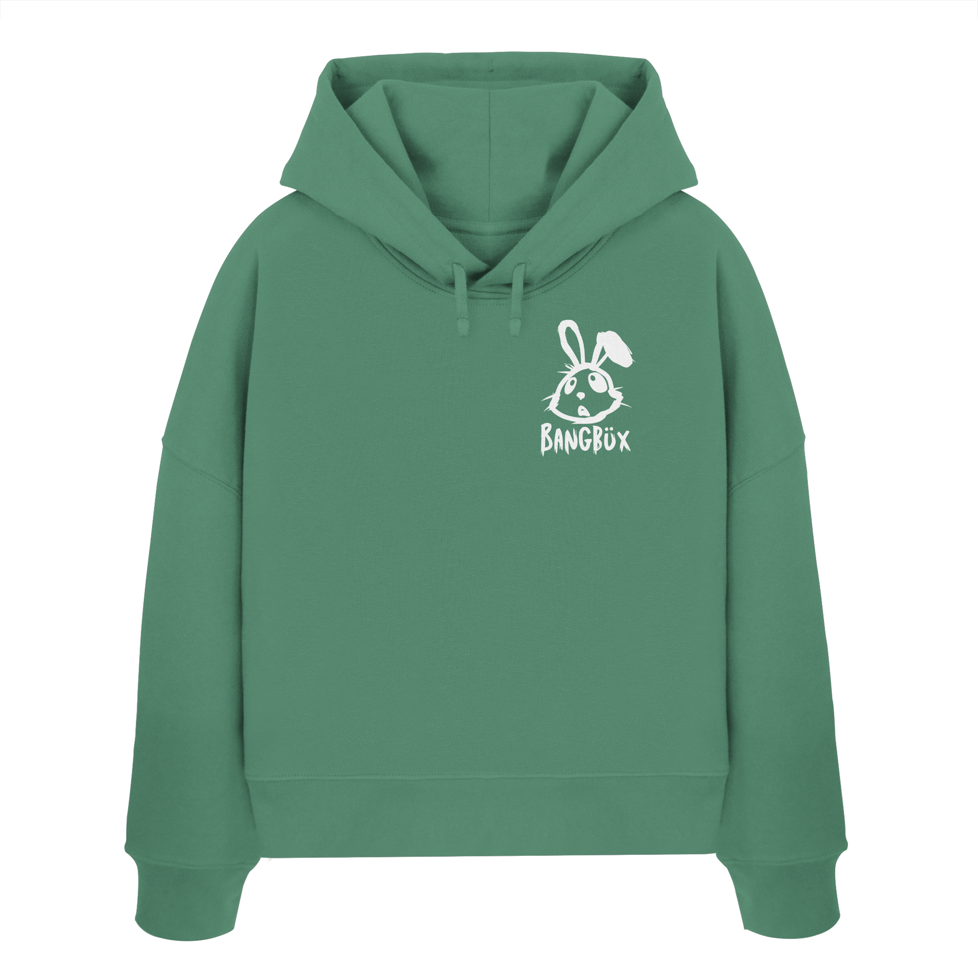 BANGBÜX Streetwear "bunny white" - Womens Organic Boxcut Hoodie by BANGBÜX