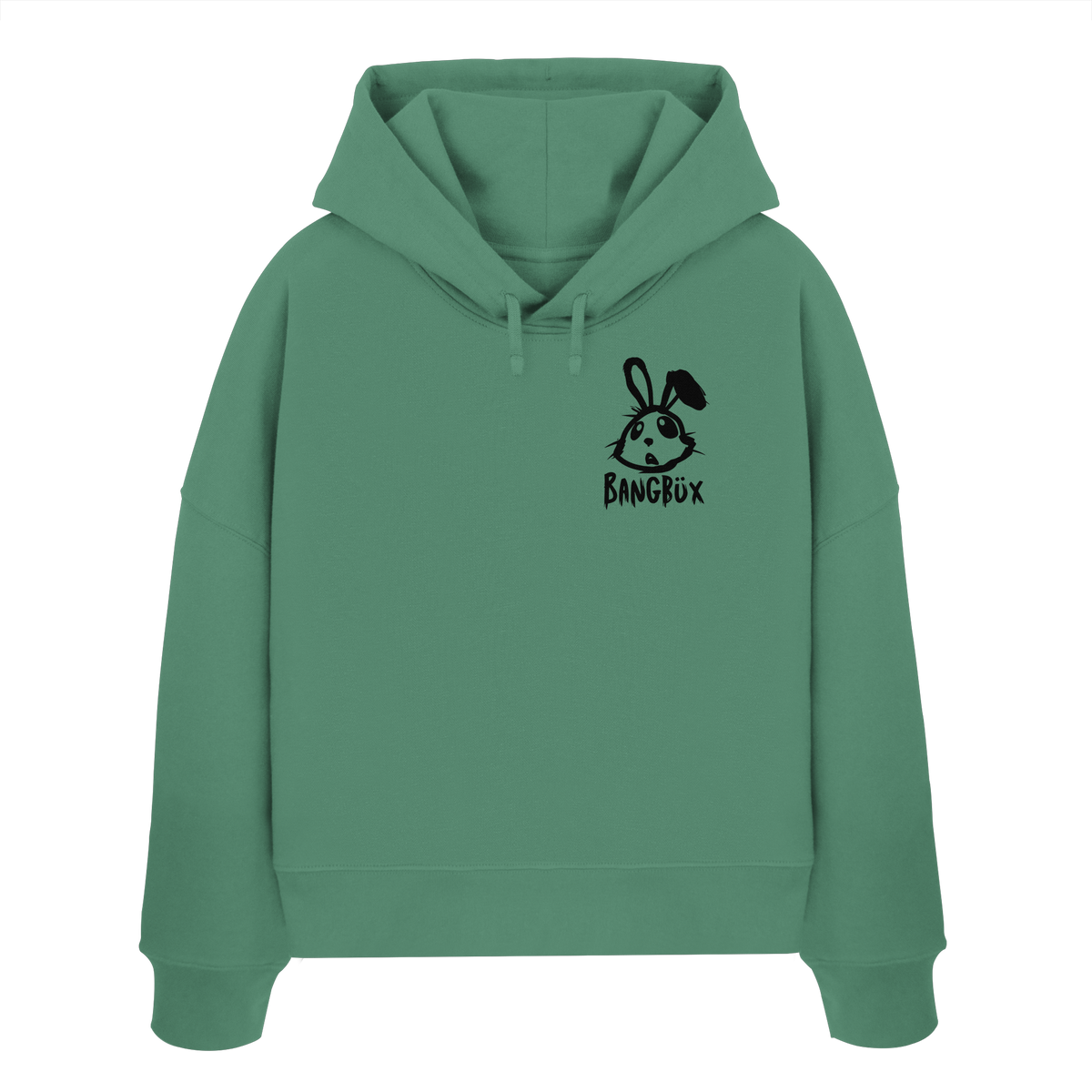 BANGBÜX Streetwear "bunny black" - Womens Organic Boxcut Hoodie by BANGBÜX