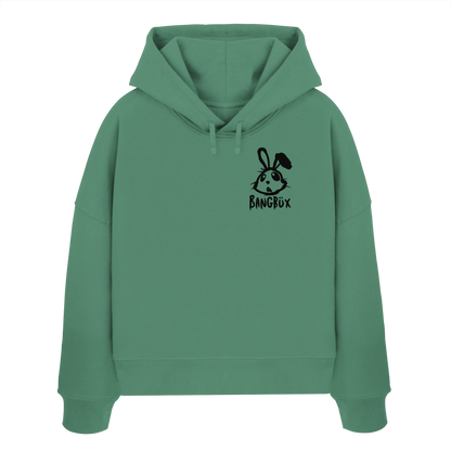 BANGBÜX Streetwear "bunny black" - Womens Organic Boxcut Hoodie by BANGBÜX