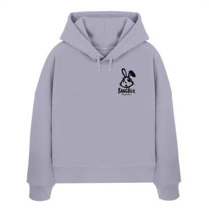 Womens Organic Boxcut Hoodie "bunny black" (print)