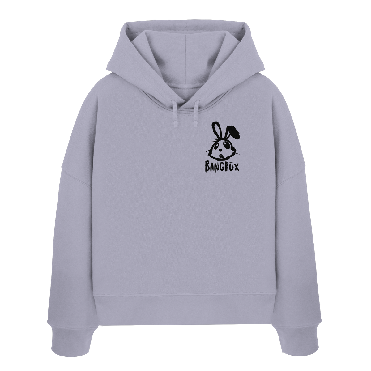 BANGBÜX Streetwear "bunny black" - Womens Organic Boxcut Hoodie by BANGBÜX