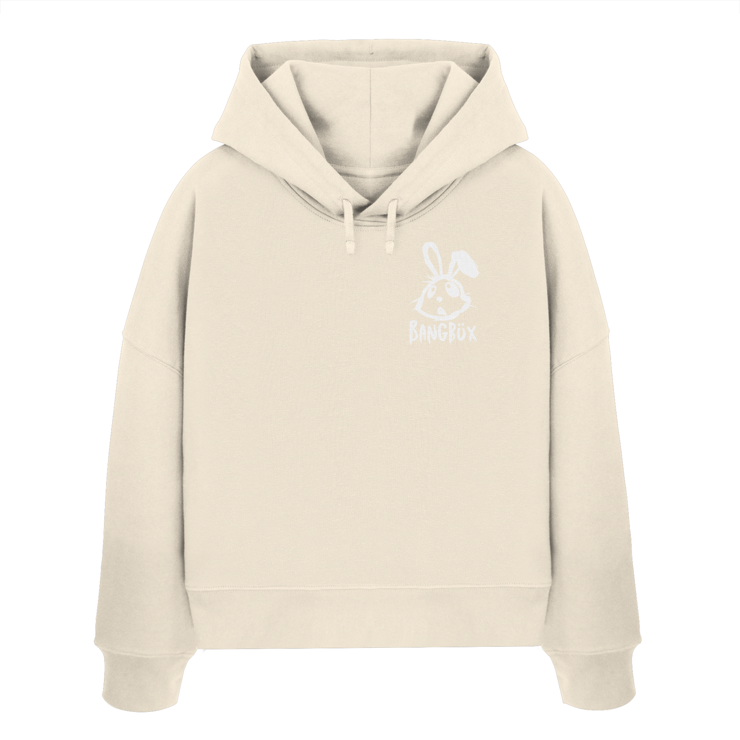 BANGBÜX Streetwear "bunny white" - Womens Organic Boxcut Hoodie by BANGBÜX