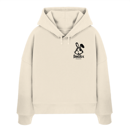 Womens Organic Boxcut Hoodie "bunny black" (print)