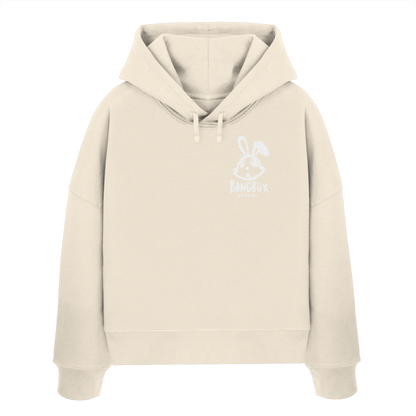 Womens Organic Boxcut Hoodie "bunny white" (print)