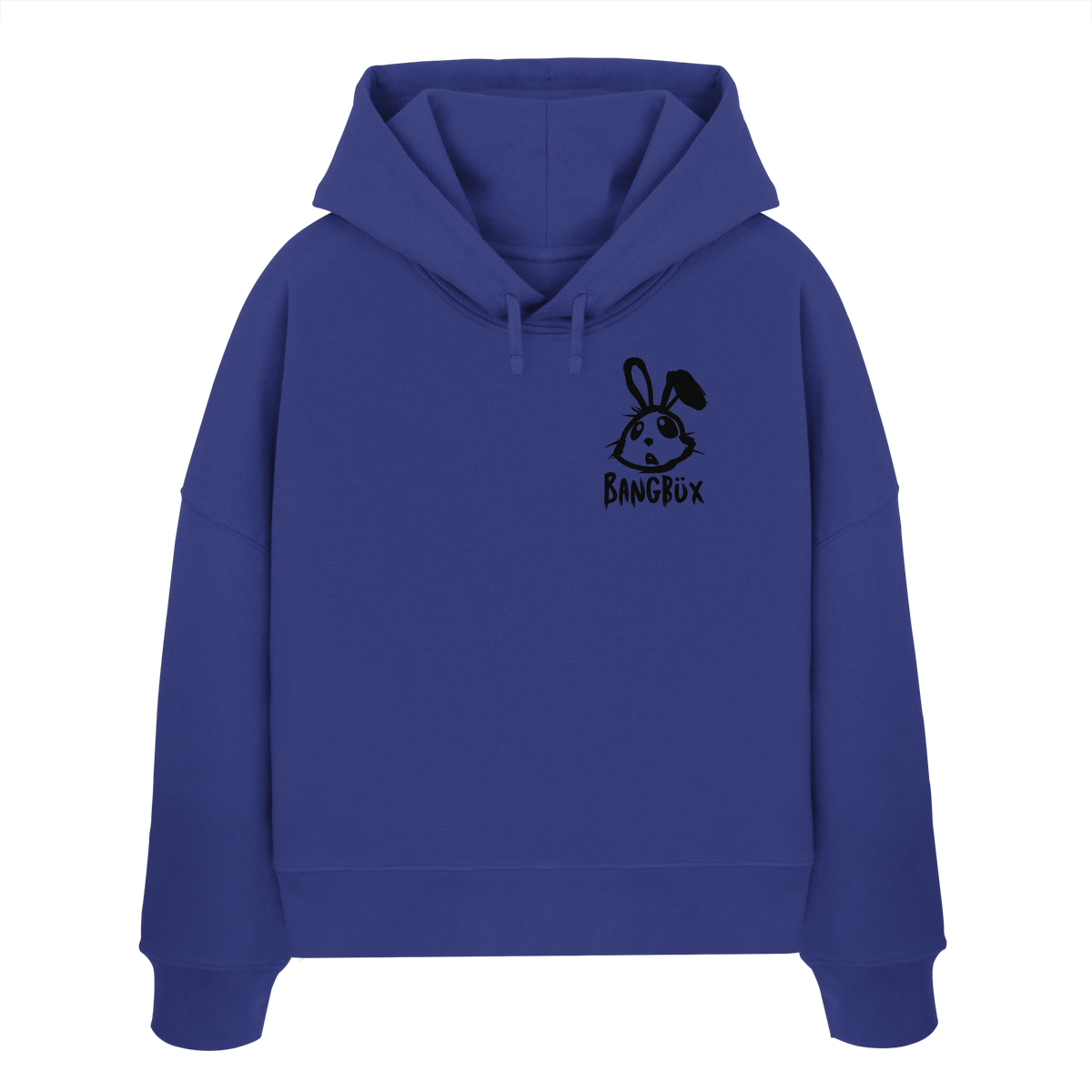 BANGBÜX Streetwear "bunny black" - Womens Organic Boxcut Hoodie by BANGBÜX
